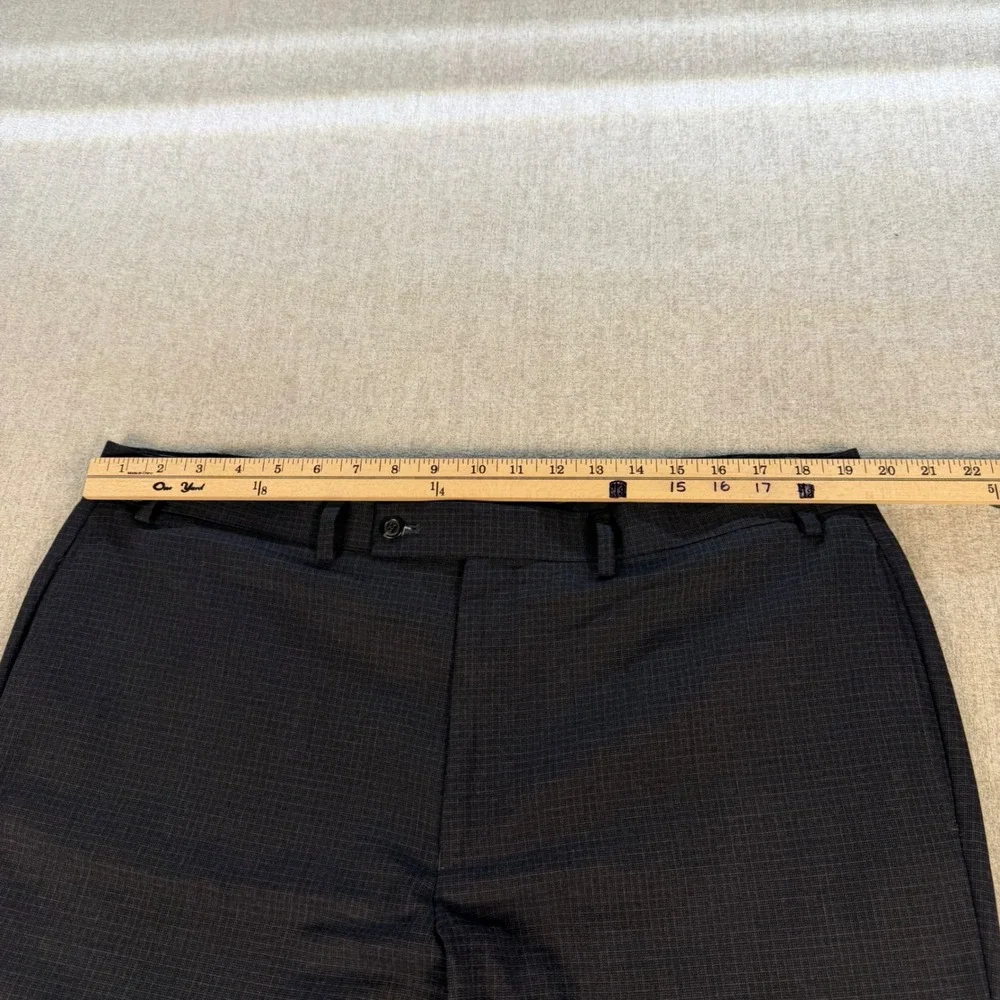 Lauren Ralph Lauren Dress Pants Mens 38x32 Black Micro Grid Stretch Trousers